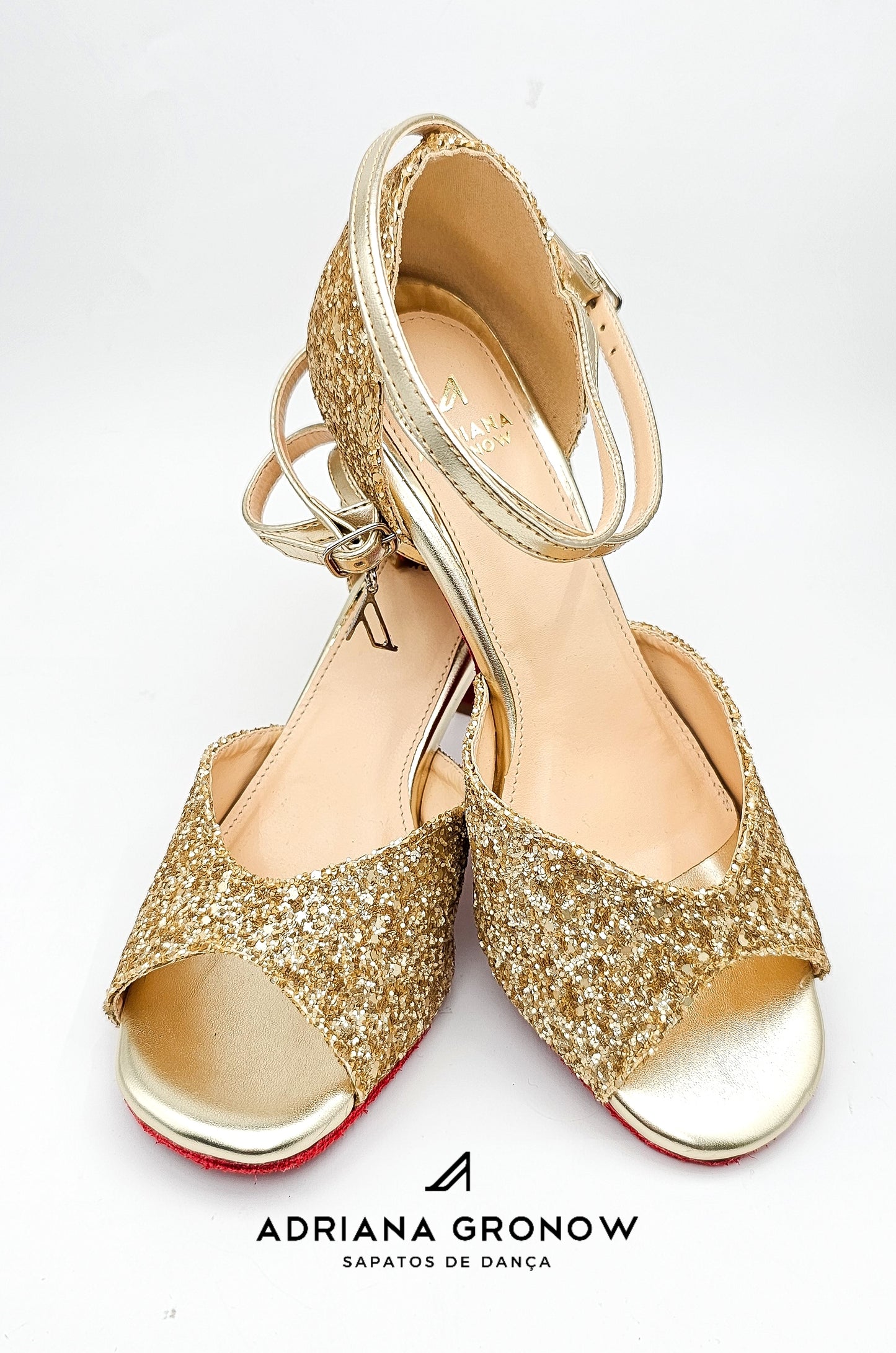 Model Poema glitter gold heel 6.5cm